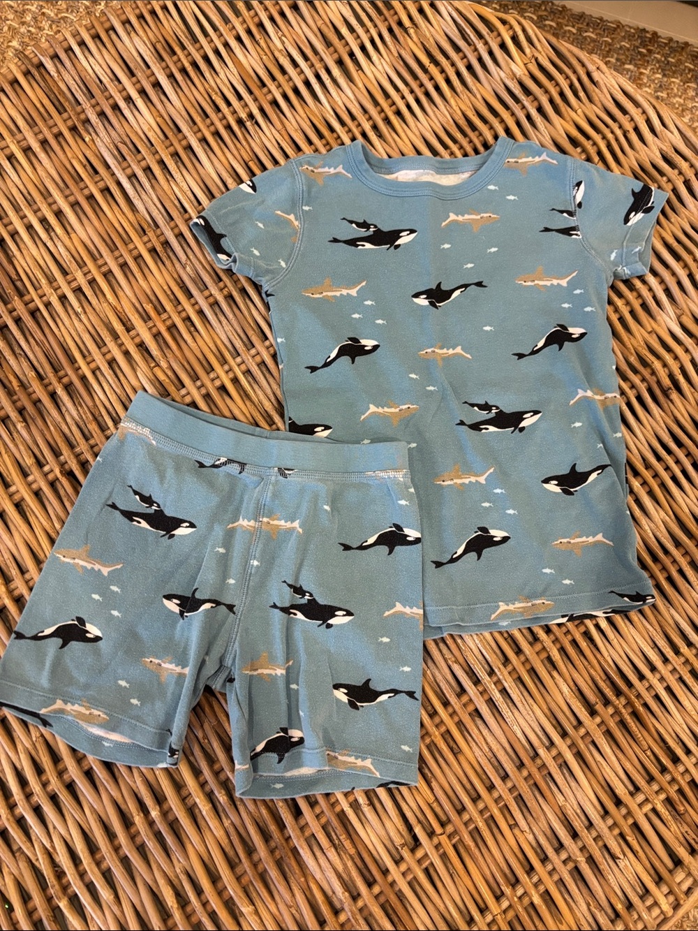 Crewcuts Blue Orca & Shark Short-Sleeve Pajama Set